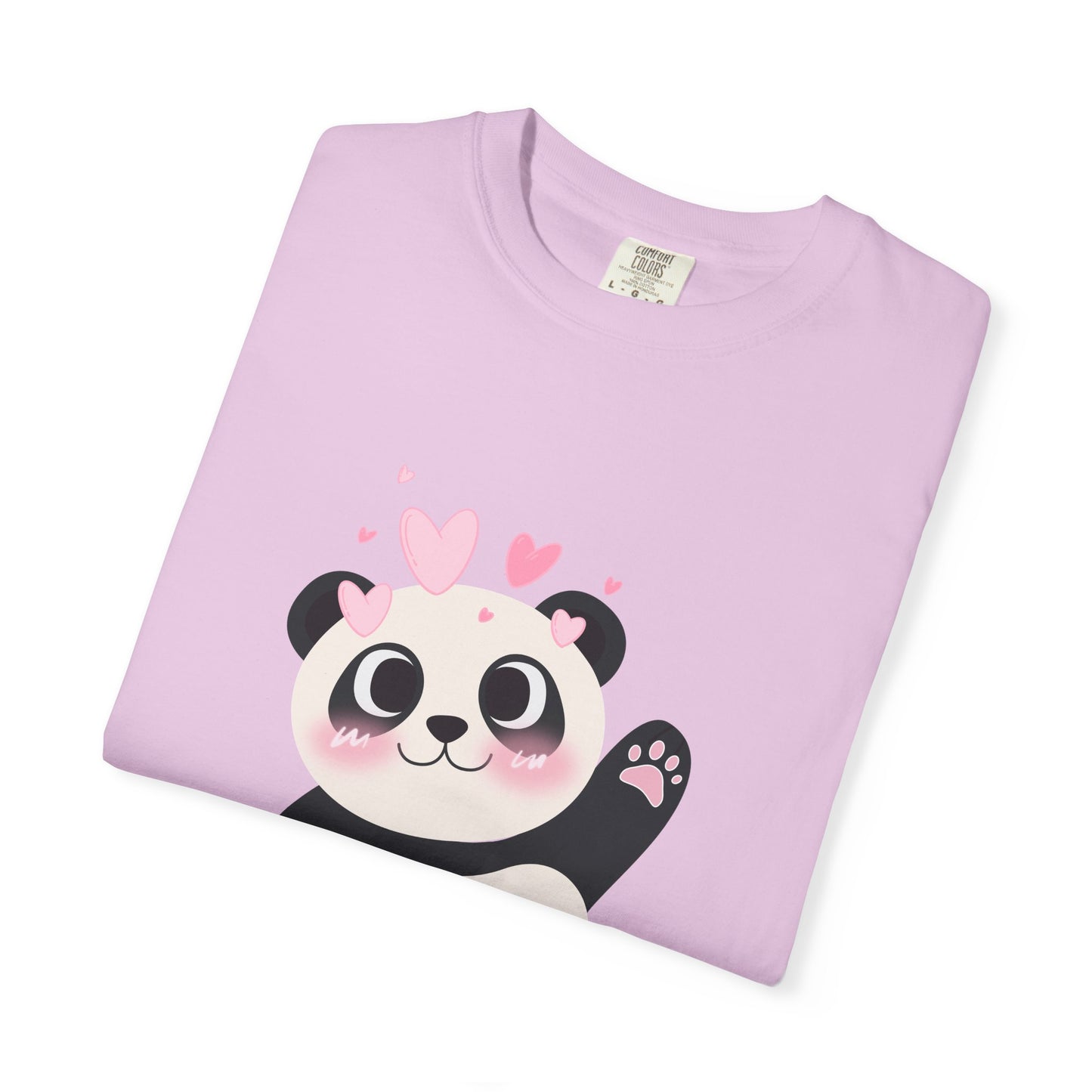 Cute Panda Bear with Pink Hearts T-Shirt