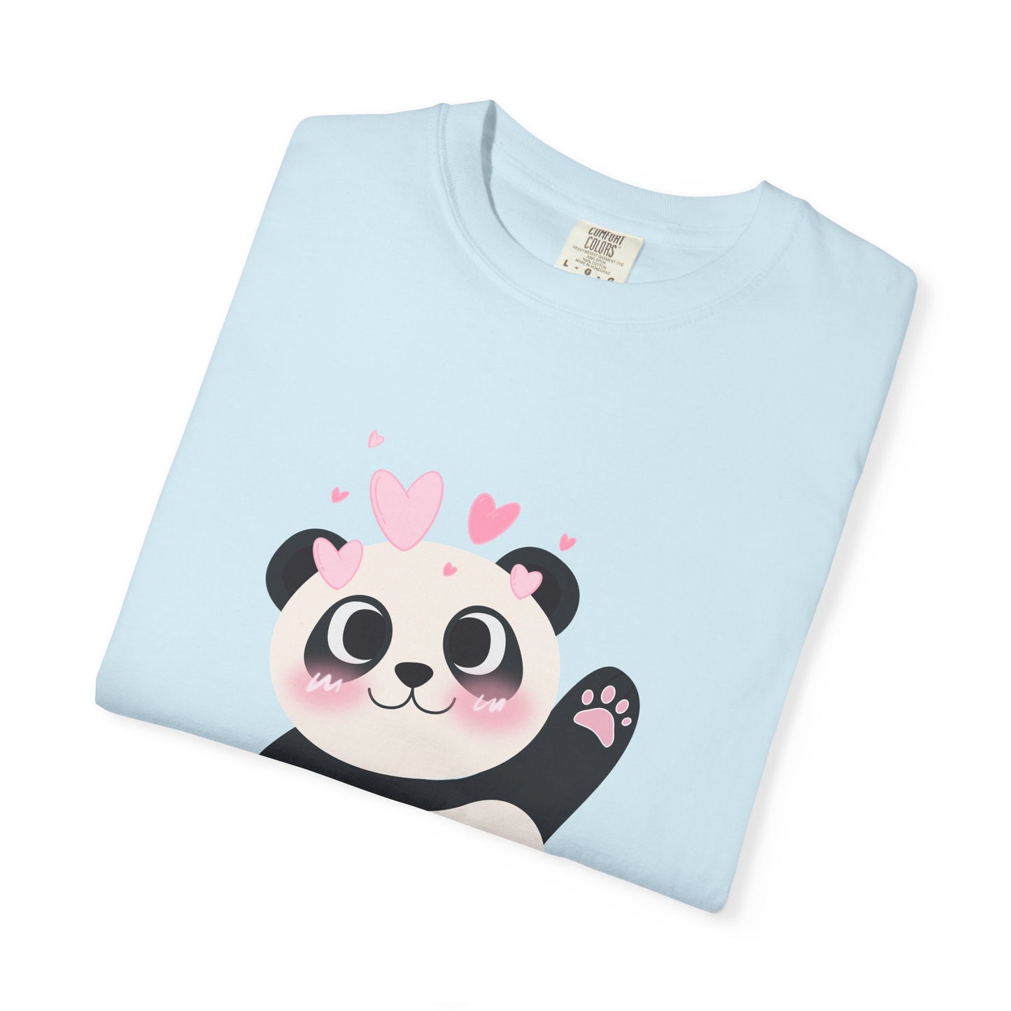 Cute Panda Bear with Pink Hearts T-Shirt