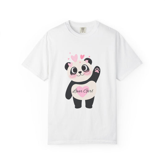 Cute Panda Bear with Pink Hearts T-Shirt