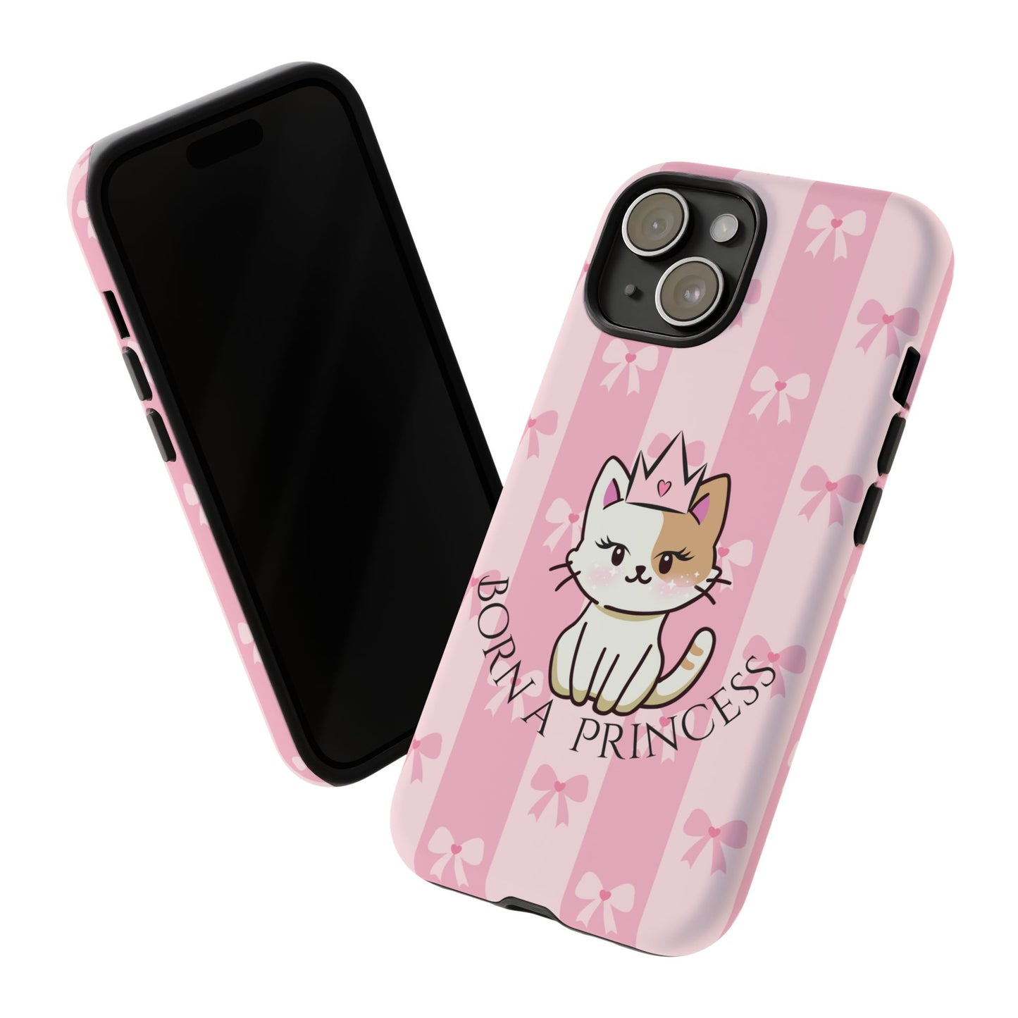 Born a Princess Cat Phone Case — Cute Pink Bow iPhone Cover